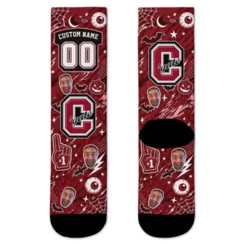 Colgate Raiders Socks Customized Scattered Icons Maroon Best Selling