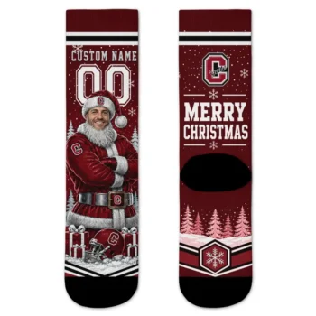 Colgate Raiders Socks Customized Snowy Scene Maroon White Best Selling