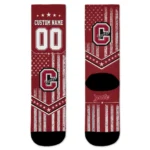 Colgate Raiders Socks Customized Star Stripes Maroon White Best Selling