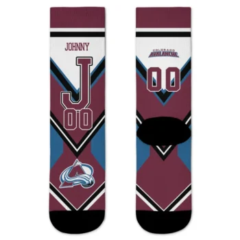 Colorado Avalanche Socks Custom Arrow Blocks Burgundy Best Selling
