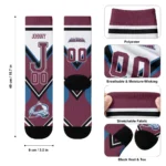 Colorado Avalanche Socks Custom Arrow Blocks Burgundy Best Selling