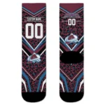 Colorado Avalanche Socks Custom Leopard Print Burgundy Black Best Selling