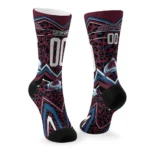 Colorado Avalanche Socks Custom Leopard Print Burgundy Black Best Selling