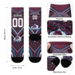 Colorado Avalanche Socks Custom Leopard Print Burgundy Black Best Selling