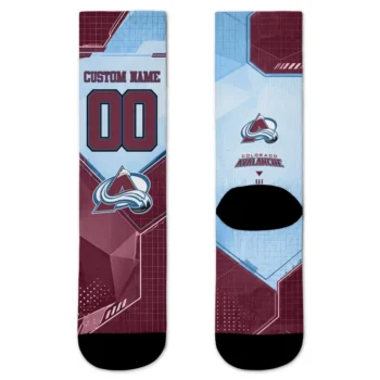 Colorado Avalanche Socks Customized Geometric Tech Burgundy Best Selling