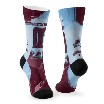 Colorado Avalanche Socks Customized Geometric Tech Burgundy Fashion Forward