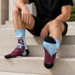 Colorado Avalanche Socks Customized Geometric Tech Burgundy Best Selling