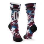Colorado Avalanche Socks Customized Woodland Camo Burgundy Best Selling