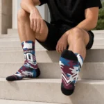 Colorado Avalanche Socks Customized Woodland Camo Burgundy Best Selling
