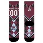Colorado Avalanche Socks Personalized Argyle Pattern Burgundy Best Selling
