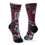 Colorado Avalanche Socks Personalized Argyle Pattern Burgundy Best Selling