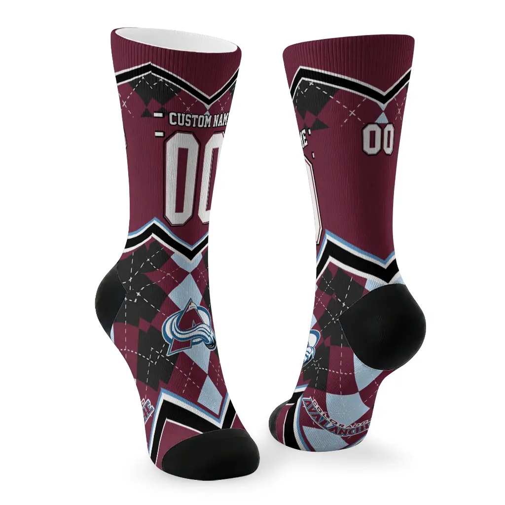 Colorado Avalanche Socks Personalized Argyle Pattern Burgundy Fashion Forward Colorado Avalanche Socks Personalized Argyle Pattern Burgundy Fashion Forward