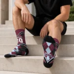 Colorado Avalanche Socks Personalized Argyle Pattern Burgundy Best Selling