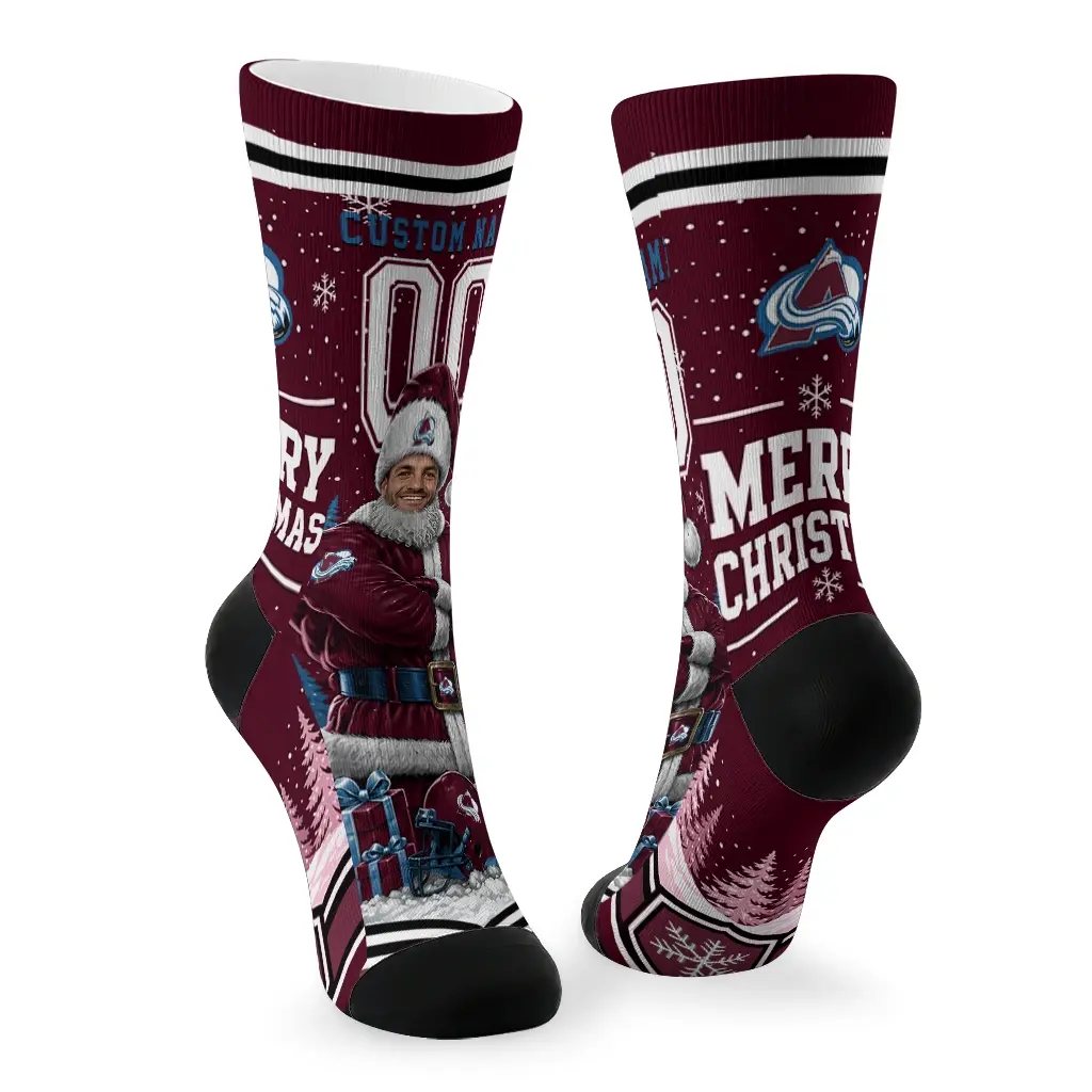 Colorado Avalanche Socks Personalized Snowy Scene Burgundy White Fashion Forward Colorado Avalanche Socks Personalized Snowy Scene Burgundy White Fashion Forward