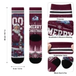 Colorado Avalanche Socks Personalized Snowy Scene Burgundy White Best Selling