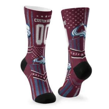 Colorado Avalanche Socks Personalized Star Stripes Burgundy White Fashion Forward