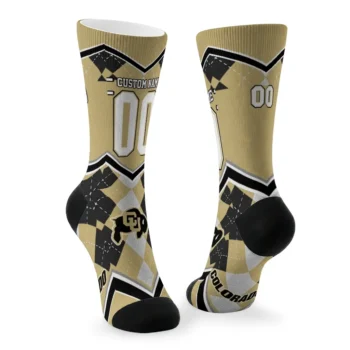 Colorado Buffaloes Socks Personalized Argyle Pattern Gold Fashion Forward