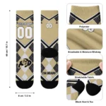 Colorado Buffaloes Socks Personalized Argyle Pattern Gold Best Selling
