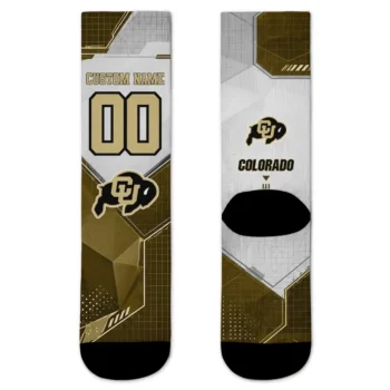 Colorado Buffaloes Socks Personalized Geometric Tech Gold Best Selling