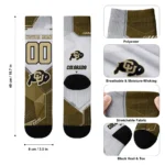 Colorado Buffaloes Socks Personalized Geometric Tech Gold Best Selling