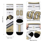 Colorado Buffaloes Socks Personalized Nautical Icons Gold White Best Selling