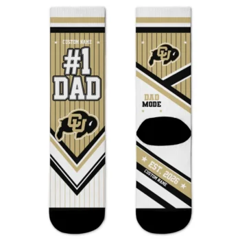 Colorado Buffaloes Socks Personalized Pinstripe Chevron Gold White Best Selling