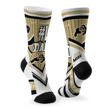 Colorado Buffaloes Socks Personalized Pinstripe Chevron Gold White Fashion Forward