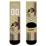Colorado Buffaloes Socks Personalized Star Stripes Gold White Best Selling