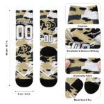Colorado Buffaloes Socks Personalized Woodland Camo Gold Best Selling