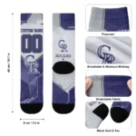Colorado Rockies Socks Custom Geometric Tech Blue Best Selling