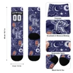 Colorado Rockies Socks Custom Scattered Icons Blue Best Selling