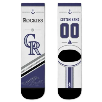 Colorado Rockies Socks - Customized Nautical Icons Blue White