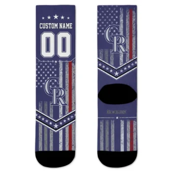 Colorado Rockies Socks Customized Star Stripes Blue White Best Selling
