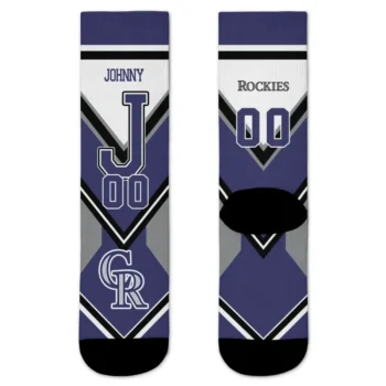 Colorado Rockies Socks Personalized Arrow Blocks Blue Best Selling