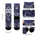 Colorado Rockies Socks Personalized Leopard Print Blue Black Best Selling