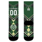Colorado State Rams Socks Custom Argyle Pattern Green Best Selling