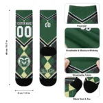 Colorado State Rams Socks Custom Argyle Pattern Green Best Selling