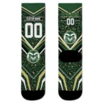 Colorado State Rams Socks Custom Leopard Print Green Black Best Selling