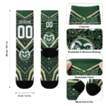 Colorado State Rams Socks Custom Leopard Print Green Black Best Selling