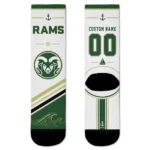 Colorado State Rams Socks Custom Nautical Icons Green White Best Selling