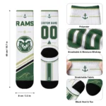 Colorado State Rams Socks Custom Nautical Icons Green White Best Selling