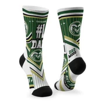 Colorado State Rams Socks Custom Pinstripe Chevron Green White Fashion Forward