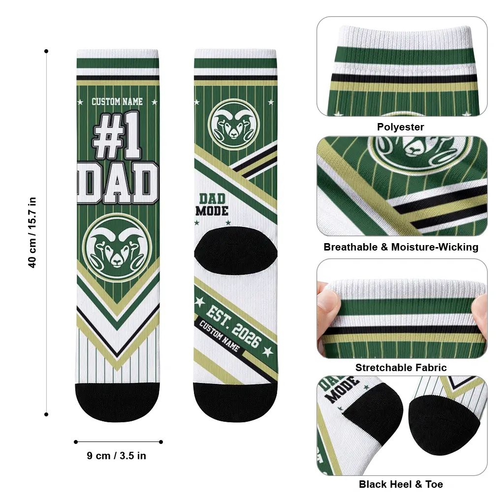 Colorado State Rams Socks Custom Pinstripe Chevron Green White High Quality Colorado State Rams Socks Custom Pinstripe Chevron Green White High Quality