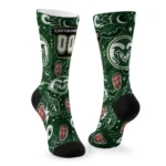 Colorado State Rams Socks Custom Scattered Icons Green Best Selling