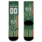 Colorado State Rams Socks Custom Star Stripes Green White Best Selling