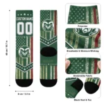 Colorado State Rams Socks Custom Star Stripes Green White Best Selling