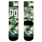 Colorado State Rams Socks Custom Woodland Camo Green Best Selling