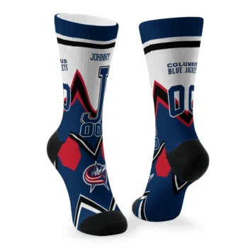 Columbus Blue Jackets Socks Customized Arrow Blocks Navy Blue Fashion Forward