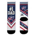 Columbus Blue Jackets Socks - Customized Pinstripe Chevron Navy Blue White