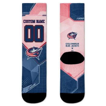 Columbus Blue Jackets Socks Personalized Geometric Tech Navy Blue Best Selling
